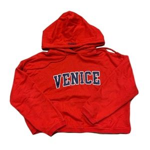 VENICE crop red hoodie